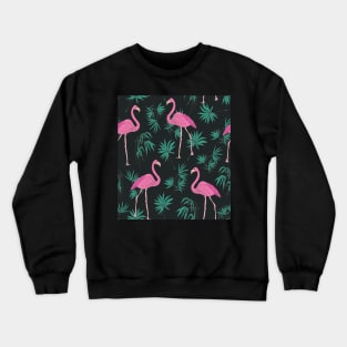 Pink Flamingo Seamless Pattern Crewneck Sweatshirt